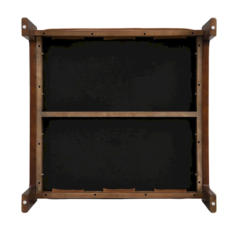 Pouf ottoman carré capitonné de 34, table basse ottomane en cuir avec cadre en bois d’hévéa