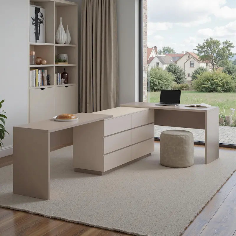 144.26 Erweiterbarer Schreibtisch für das Homeoffice mit 6 Schubladen