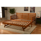 Letto da giorno e letto estraibile con materassi in lino color acquamarina