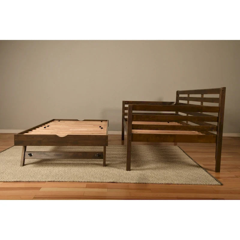 Letto da giorno e letto estraibile con materassi in lino color acquamarina