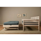 Letto da giorno e letto estraibile con materassi in lino color acquamarina