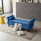 Velvet Rectangular Storage Ottoman Sofa Stool Bench