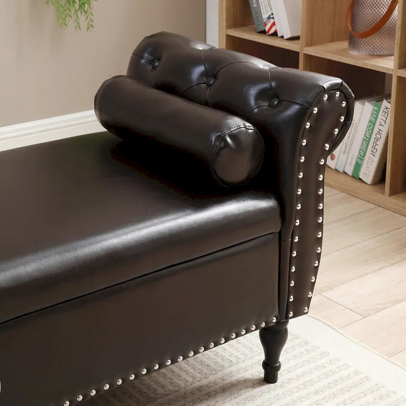 Velvet Rectangular Storage Ottoman Sofa Stool Bench