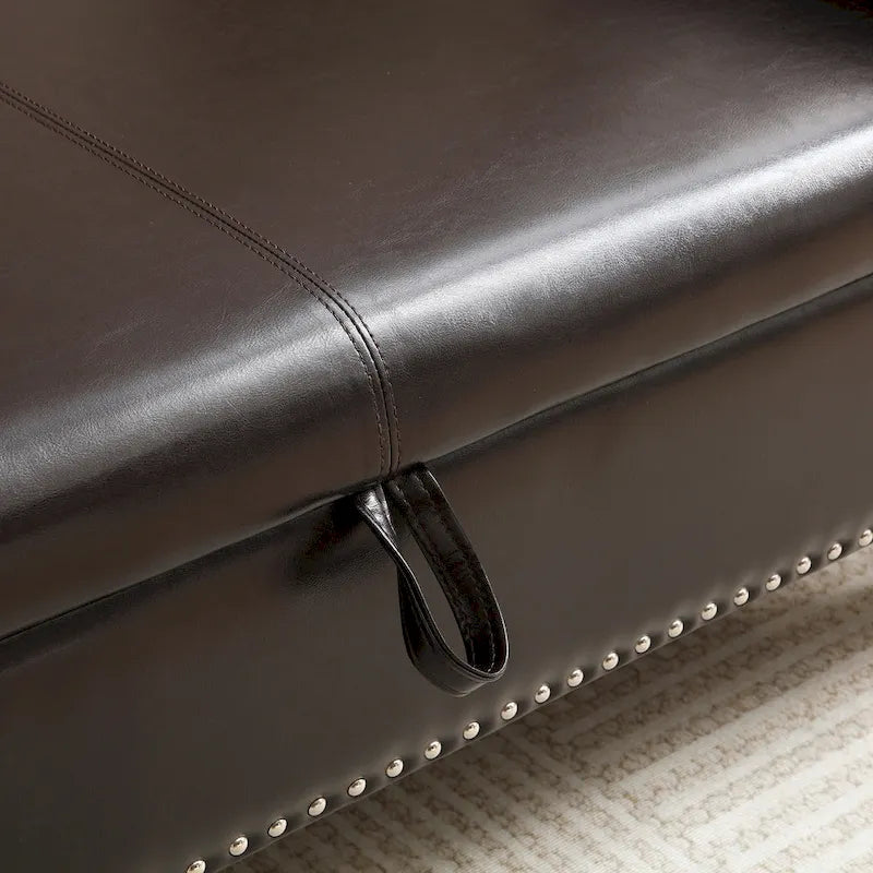 Velvet Rectangular Storage Ottoman Sofa Stool Bench