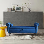 Velvet Rectangular Storage Ottoman Sofa Stool Bench