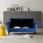 Velvet Rectangular Storage Ottoman Sofa Stool Bench