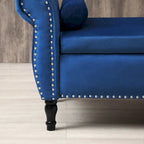 Velvet Rectangular Storage Ottoman Sofa Stool Bench