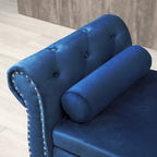 Velvet Rectangular Storage Ottoman Sofa Stool Bench