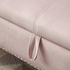 Velvet Rectangular Storage Ottoman Sofa Stool Bench