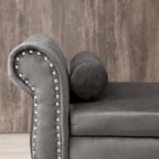 Velvet Rectangular Storage Ottoman Sofa Stool Bench