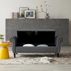 Velvet Rectangular Storage Ottoman Sofa Stool Bench