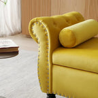 Velvet Rectangular Storage Ottoman Sofa Stool Bench