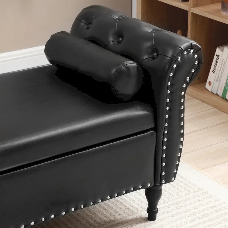 Velvet Rectangular Storage Ottoman Sofa Stool Bench