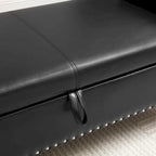 Velvet Rectangular Storage Ottoman Sofa Stool Bench