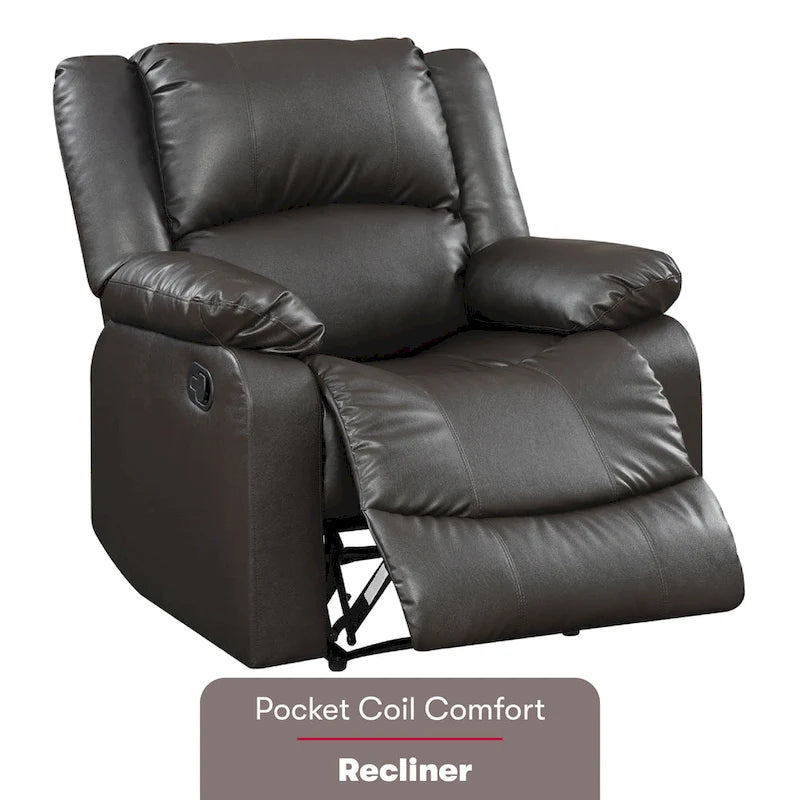 Fauteuil inclinable manuel en similicuir
