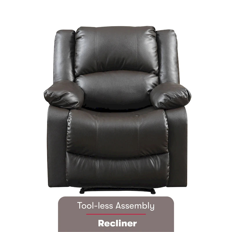 Fauteuil inclinable manuel en similicuir