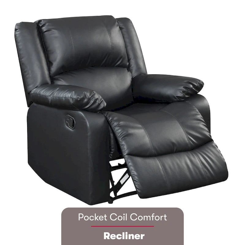 Fauteuil inclinable manuel en similicuir