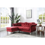 Aksamitna sofa Hollywood z odwracalnym szezlongiem