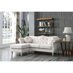 Aksamitna sofa Hollywood z odwracalnym szezlongiem