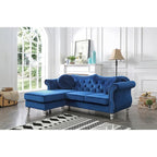 Aksamitna sofa Hollywood z odwracalnym szezlongiem
