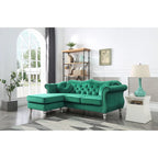 Aksamitna sofa Hollywood z odwracalnym szezlongiem
