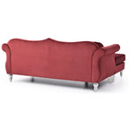Aksamitna sofa Hollywood z odwracalnym szezlongiem