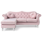 Aksamitna sofa Hollywood z odwracalnym szezlongiem