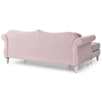 Aksamitna sofa Hollywood z odwracalnym szezlongiem