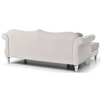 Aksamitna sofa Hollywood z odwracalnym szezlongiem