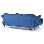 Aksamitna sofa Hollywood z odwracalnym szezlongiem