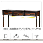Console­##tafel van massief hout met 3 laden en plank