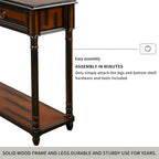 Console­##tafel van massief hout met 3 laden en plank