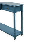 Console­##tafel van massief hout met 3 laden en plank