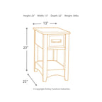 Beistelltisch aus Holz in Braun - 13 W x 22.13 D x 23.13 H