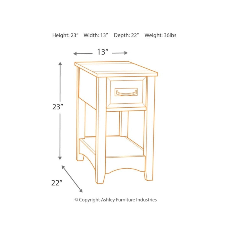 Beistelltisch aus Holz in Braun - 13 W x 22.13 D x 23.13 H