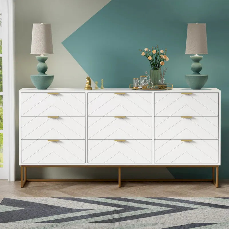 9 Drawer Chest Of Dresser Storage Tower Cabinet Bedroom Organizer Living Room