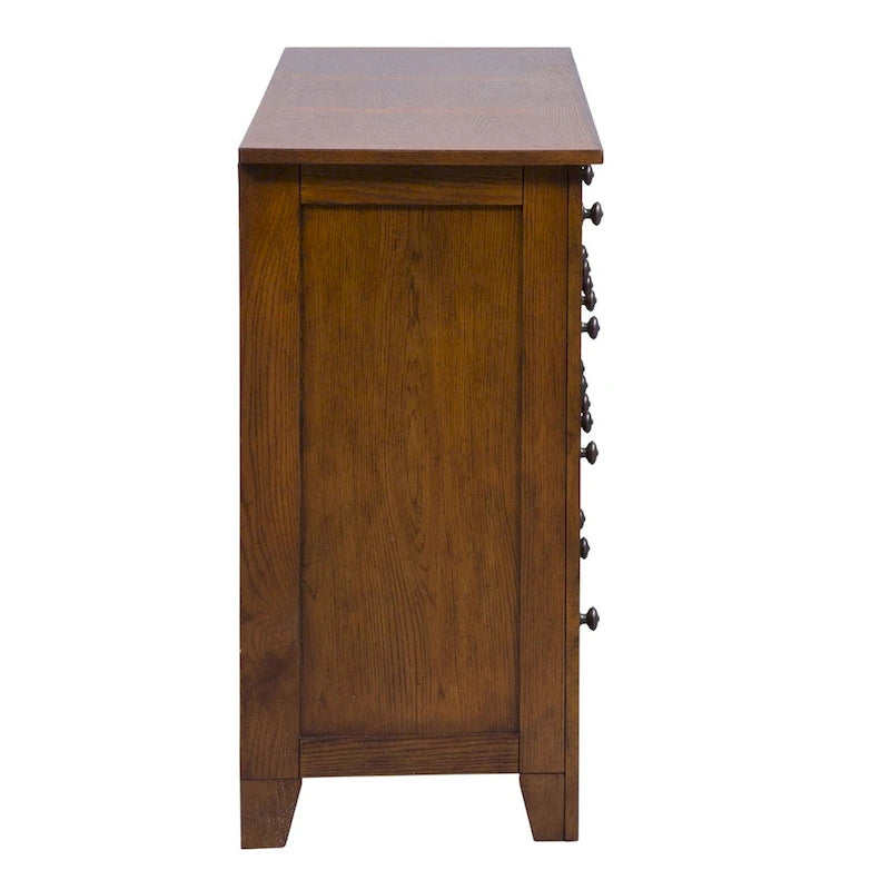 Rustikale Kommode mit 7 Schubladen fürs Schlafzimmer - Sandstone oder Aged Oak