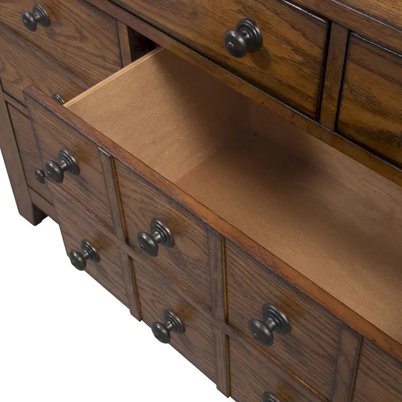 Rustikale Kommode mit 7 Schubladen fürs Schlafzimmer - Sandstone oder Aged Oak