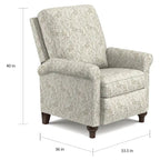 Taupe Coral Push Back Recliner Chair