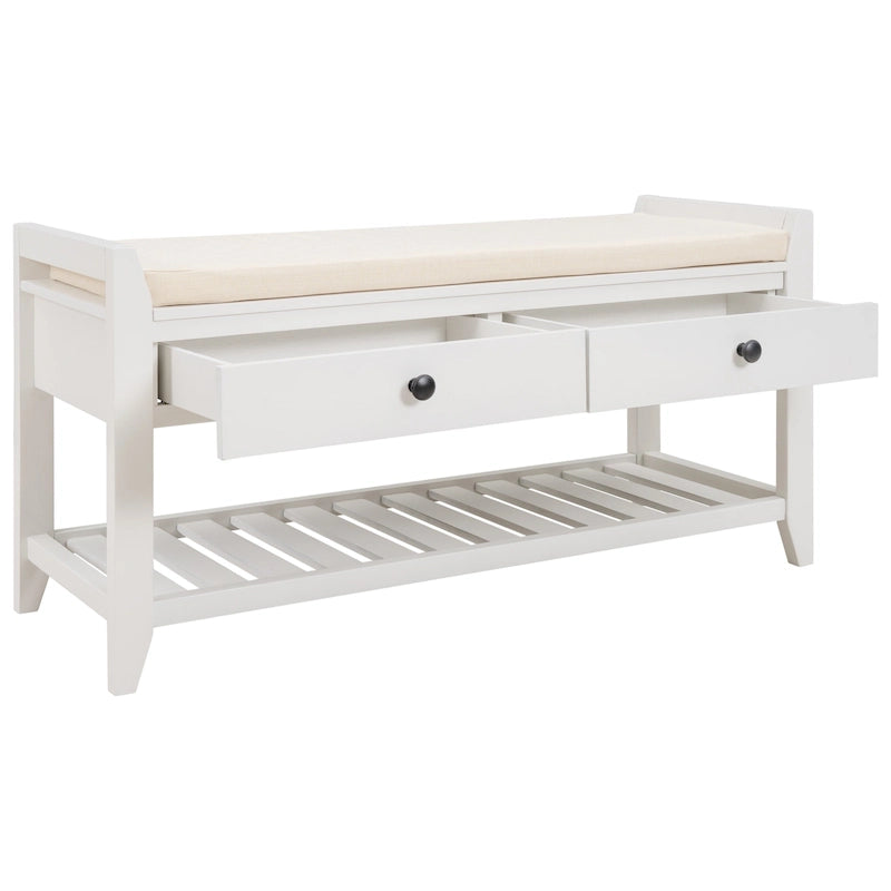 Aufbewahrungsbank für den Eingangsbereich mit gepolsterter Sitzfläche und Schubladen - 39L x 14W x 19.8H