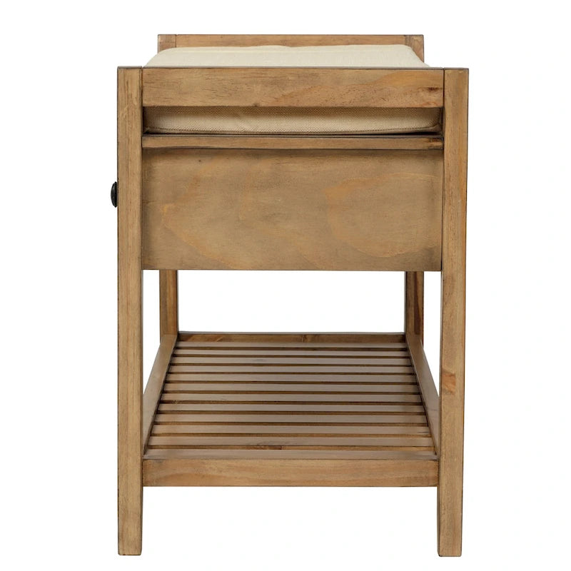 Aufbewahrungsbank für den Eingangsbereich mit gepolsterter Sitzfläche und Schubladen - 39L x 14W x 19.8H