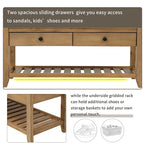 Aufbewahrungsbank für den Eingangsbereich mit gepolsterter Sitzfläche und Schubladen - 39L x 14W x 19.8H