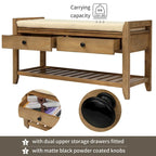 Aufbewahrungsbank für den Eingangsbereich mit gepolsterter Sitzfläche und Schubladen - 39L x 14W x 19.8H