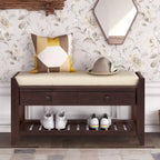 Aufbewahrungsbank für den Eingangsbereich mit gepolsterter Sitzfläche und Schubladen - 39L x 14W x 19.8H
