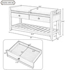 Aufbewahrungsbank für den Eingangsbereich mit gepolsterter Sitzfläche und Schubladen - 39L x 14W x 19.8H