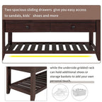 Aufbewahrungsbank für den Eingangsbereich mit gepolsterter Sitzfläche und Schubladen - 39L x 14W x 19.8H