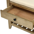 Aufbewahrungsbank für den Eingangsbereich mit gepolsterter Sitzfläche und Schubladen - 39L x 14W x 19.8H