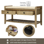 Aufbewahrungsbank für den Eingangsbereich mit gepolsterter Sitzfläche und Schubladen - 39L x 14W x 19.8H