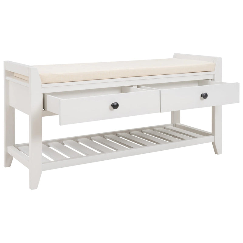 Aufbewahrungsbank für den Eingangsbereich mit gepolsterter Sitzfläche und Schubladen - 39L x 14W x 19.8H