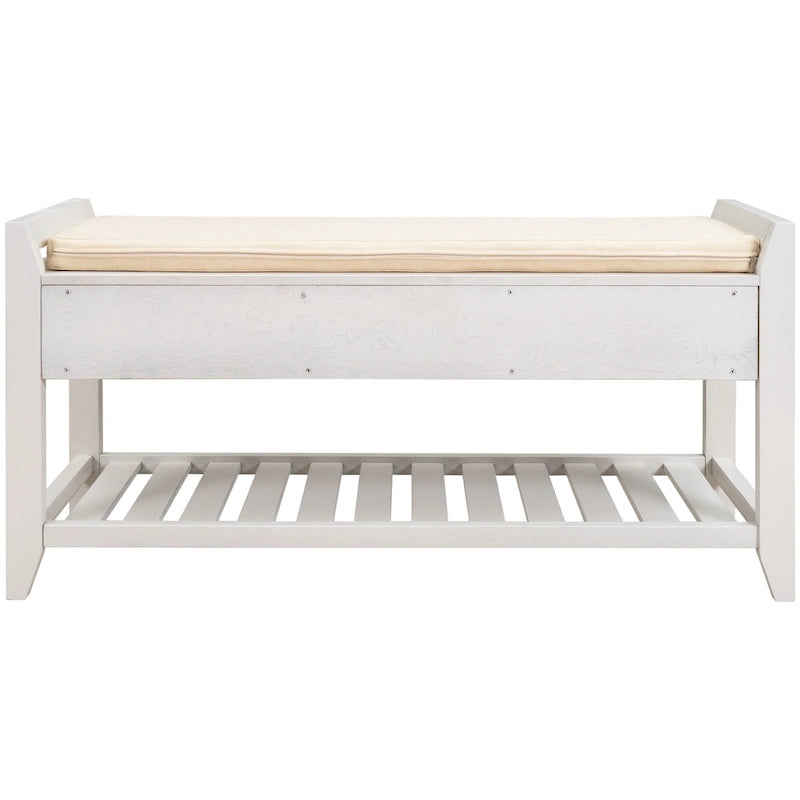 Aufbewahrungsbank für den Eingangsbereich mit gepolsterter Sitzfläche und Schubladen - 39L x 14W x 19.8H